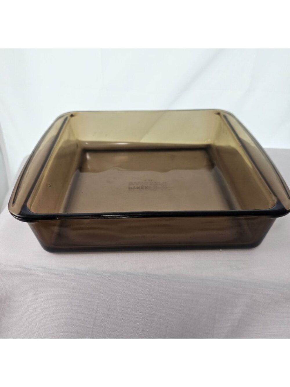Pyrex Square Brown Baking Dish 8" Fireside glass casserole 2lt/qt cake pan 222 - Picture 3 of 9